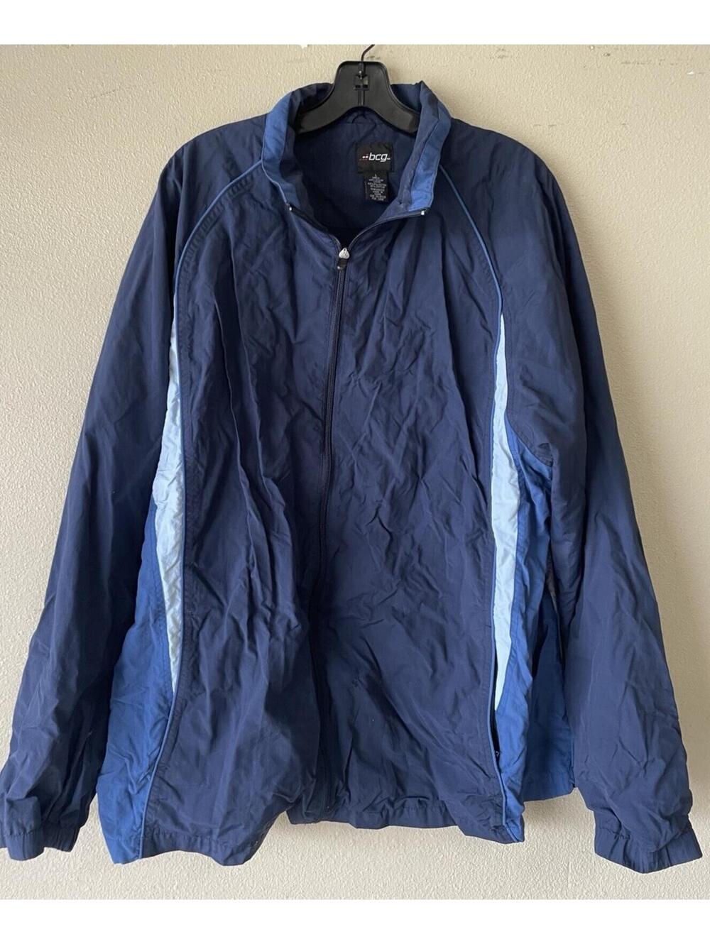 BCG large Men’s Windbreaker Vintage  zipper front blue free shipping